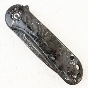Нож CIVIVI Elementum, Damascus, Shredded Carbon Fiber Black / Silver, C907C-DS2 - складной туристические ножи из стали Нож CIVIVI Elementum, Damascus, Shredded Carbon Fiber Black / Silver, C907C-DS2 - складной туристические ножи из стали