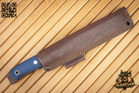 Нож Южный Крест Модель X M, N690, Конвекс, Микарта Синяя, Насечка - купить в интернет-магазине Blademan