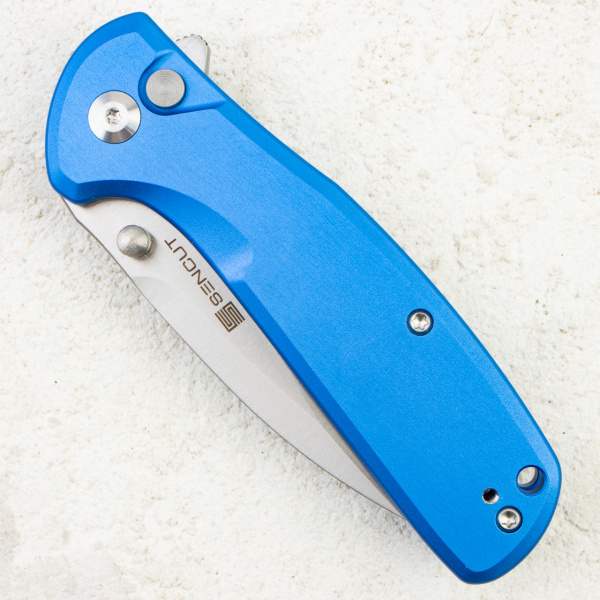 Нож SENCUT ArcBlast Flipper & Button Lock, 9Cr18MoV, Blue Aluminum Handle, S22043B-3