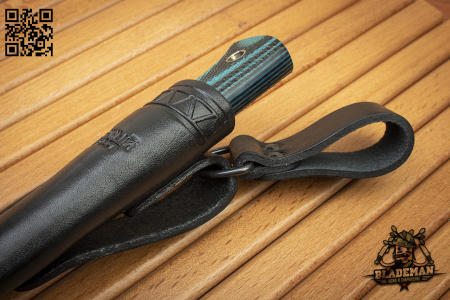 Нож Южный Крест Компаньон Эксперт, N690, Микарта черно-синяя, Насечка - купить в интернет-магазине Blademan