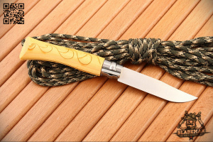 Нож Opinel №7 Nature, Нержавеющая сталь, Самшит, Гравировка волны - складной туристические ножи из стали