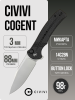 Нож CIVIVI Cogent, 14C28N Silver, Micarta Black, Button Lock, C20038D-7 Нож CIVIVI Cogent, 14C28N Silver, Micarta Black, Button Lock, C20038D-7