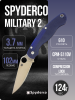 Нож Spyderco Military 2, CPM S110V, G10 Dark Blue Handle, C36GPDBL2