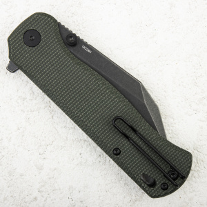 Нож QSP Swordfish Button Lock, 14C28N Black, Micarta Green - складной туристические ножи из стали Нож QSP Swordfish Button Lock, 14C28N Black, Micarta Green - складной туристические ножи из стали