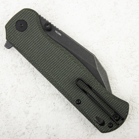 Нож QSP Swordfish Button Lock, 14C28N Black, Micarta Green Нож QSP Swordfish Button Lock, 14C28N Black, Micarta Green - купить в интернет-магазине Blademan