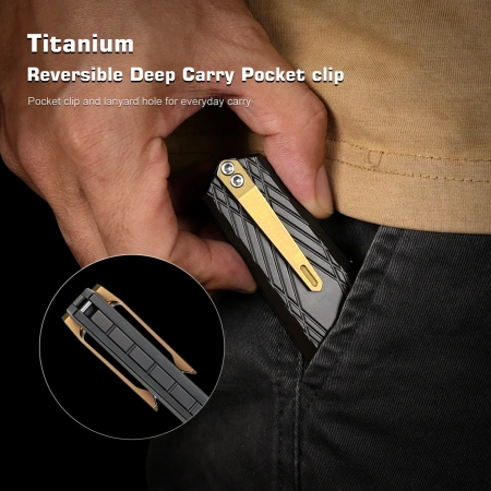 Нож Remette Infinite Power, M390, Titanium Black/Gold Handle, RTIP-A