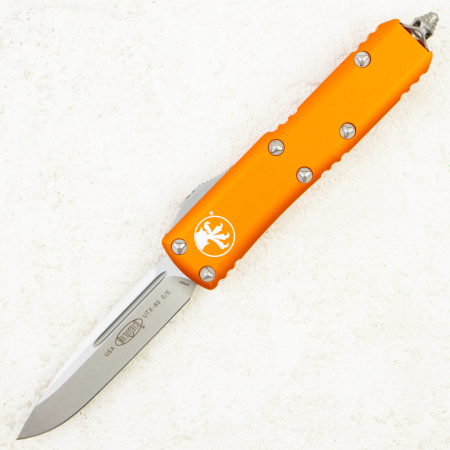 Нож Microtech UTX-85, Stonewash, M390, Aluminum Orange, 231-10 OR