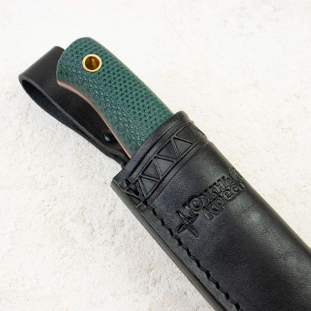 Нож Южный Крест Рыбацкий М, Elmax, Micarta Emerald, Насечка