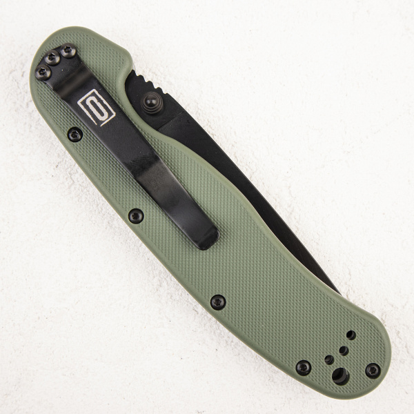 Нож Ontario Rat 1, AUS-8, Black, Olive Nylon, 8846OD