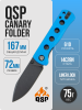 Нож QSP Canary Folder, 14C28N, Blue G10 Handle, QS150-I2