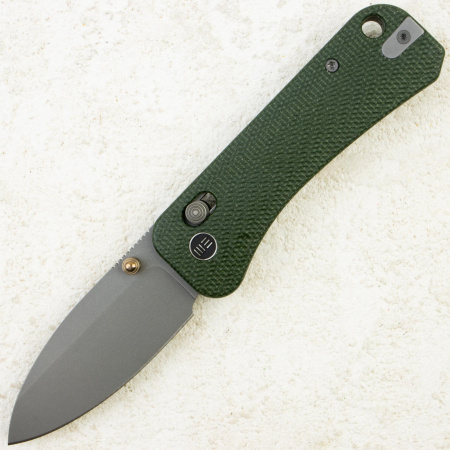 Нож WE Knife Banter 2, Gray Stonewashed, CPM S35VN, Micarta Green Handle, WE23075-3