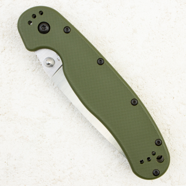 Нож Ontario Rat 1 Folder, AUS-8 Satin Blade, Foliage Green Nylon Handle ON8848FG