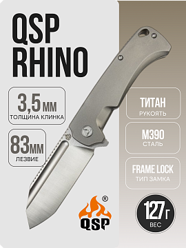 QSP Rhino, M390, Titanium · QS143-A