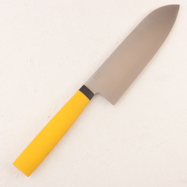 Нож мини Сантоку OWL SA180, N690 Cryo, G10 Yellow Handle