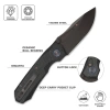 Нож Remette Rhino, 14C28N, Micarta Black Handle, MC25B