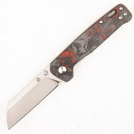 Нож QSP Penguin, D2, G10/Shredded Carbon Red