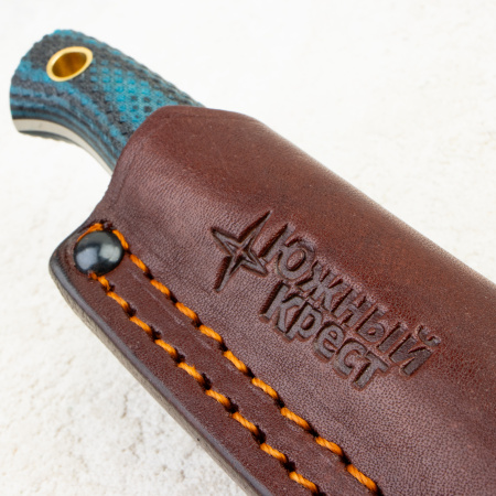 Нож Южный Крест Small, VG10, Конвекс, Микарта Черно-Синяя, Насечка