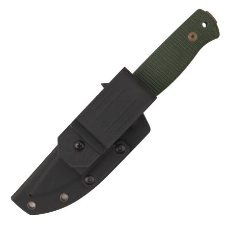 Нож HOT Knife Hoot, Cerakote Dark Earth, D2, Micarta Green Handle, Kydex