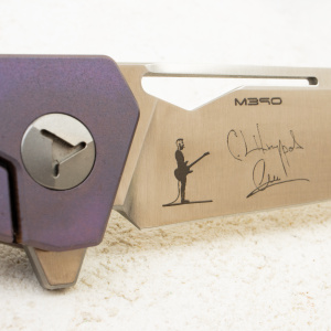 Mr.Blade Keeper NO SHNUR NO PARTY, M390, Titanium Blue Mr.Blade Keeper NO SHNUR NO PARTY, M390, Titanium Blue