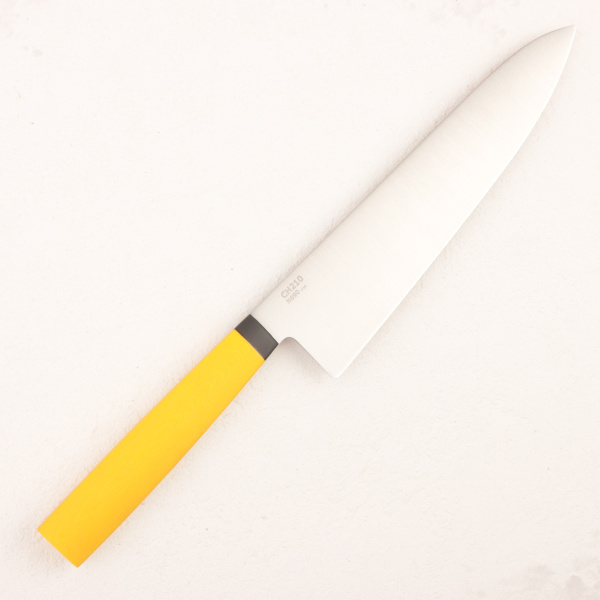 Нож шеф OWL CH210 F, N690 Cryo, G10 Yellow Handle