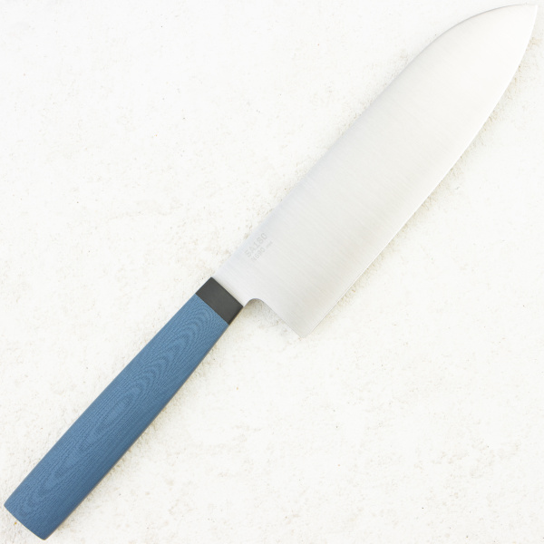 Нож большой сантоку OWL SA180 F, N690 Cryo, G10 Navy Blue, (Эксклюзивный цвет)