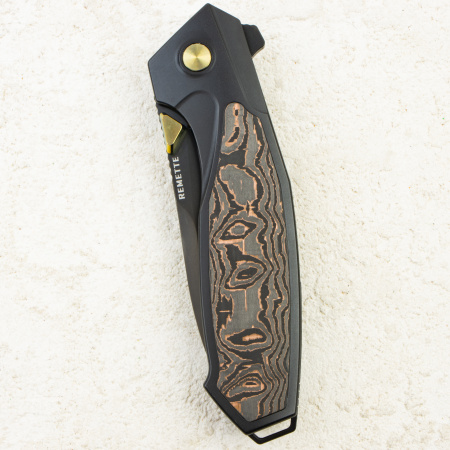 Нож Remette Kingfisher, M390, Titanium/Carbon Copper Handle, RTKF5 Нож Remette Kingfisher, M390, Titanium/Carbon Copper Handle, RTKF5