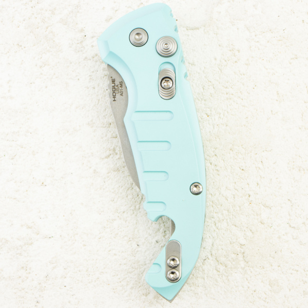 Нож Hogue A01-MicroSwitch Wharncliffe, CPM 154, Aluminum Aqua, 24143