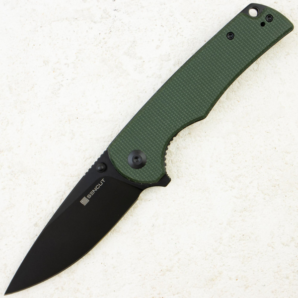 Нож SENCUT Praktisk, Black, 9Cr18MoV, Micarta Green Handle, S24019-3