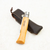 Нож Opinel №8 Trekking, XC90, Beech Wood, Кожаный чехол, 1089
