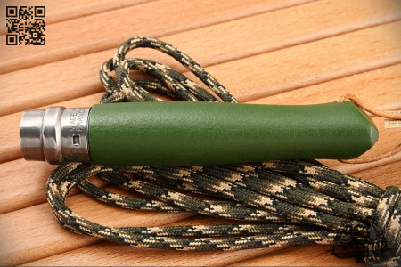 Нож Opinel №8 Trekking, Нержавеющая сталь, Кожаный темляк, Хаки - купить в интернет-магазине Blademan