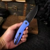 Нож Remette Cool Whale, Blackwashed 14C28N, CNC G10 Blue Handle, RTCL-GN6
