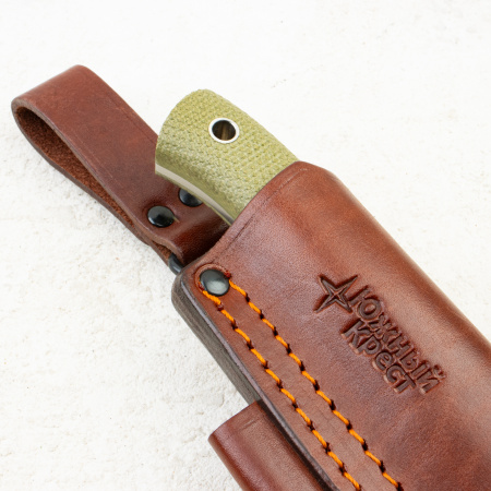 Нож Южный Крест Скаут, Convex, Elmax, Micarta Хаки, Насечка, 237.0547.Elmax.K