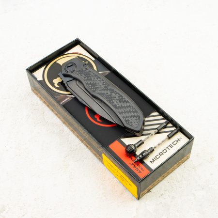 Нож Microtech Anax, M390, Titanium/Carbon Fiber Black, 190C-1 Нож Microtech Anax, M390, Titanium/Carbon Fiber Black, 190C-1