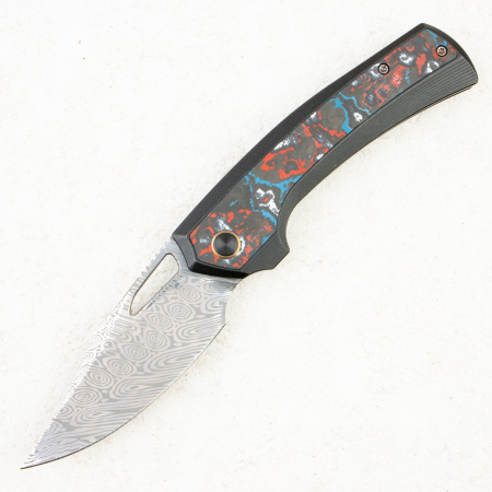 Нож WE Knife Nefaris, Damasteel, Nebula Carbon / Titanium Handle