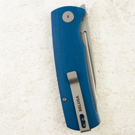 Нож Petrified Fish Beluga, K110, Stonewashed, Blue Micarta Handle, PFP01BMWW Нож Petrified Fish Beluga, K110, Stonewashed, Blue Micarta Handle, PFP01BMWW