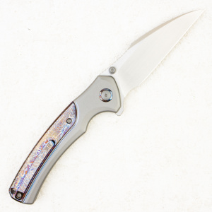 Нож WE Knife Ziffius Flipper & Thumb Stud & Button Lock Knife Gray Titanium Handle With Flamed Titanium Integral Spacer. LIMITED EDITION, WE22024D-4 - складной туристические ножи из стали Нож WE Knife Ziffius Flipper & Thumb Stud & Button Lock Knife Gray Titanium Handle With Flamed Titanium Integral Spacer. LIMITED EDITION, WE22024D-4 - складной туристические ножи из стали