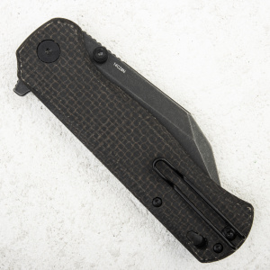 Нож QSP Swordfish Button Lock, 14C28N Black, Micarta Dark Brown - складной туристические ножи из стали Нож QSP Swordfish Button Lock, 14C28N Black, Micarta Dark Brown - складной туристические ножи из стали