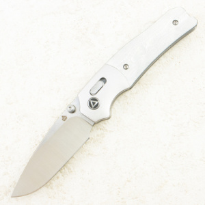 Нож QSP Vault, Stonewash-Satin 14C28N, Silver Aluminium Bolster/Micarta, QS157-E1