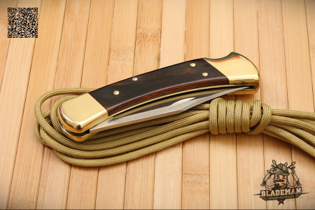 Нож Buck 110 Hunter, Эбеновое Дерево, Кожаный чехол - купить в интернет-магазине Blademan