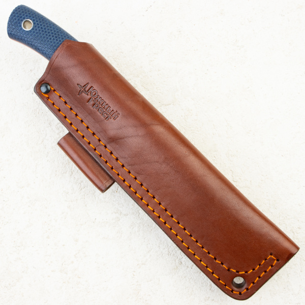 Нож Южный Крест Траппер, Convex, Elmax, Micarta Синий, Насечка, 255.2356.Elmax.K