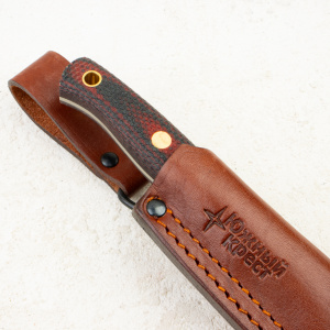 Нож Южный Крест Slender S, Elmax, Micarta Black/Red, Насечка