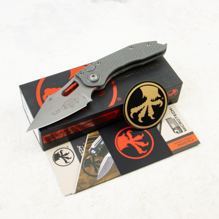 Нож Microtech Stitch Auto, Apocalyptic, M390, Aluminum Natural Clear Gray, 169-10 Нож Microtech Stitch Auto, Apocalyptic, M390, Aluminum Natural Clear Gray, 169-10