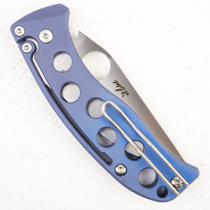 Нож Spyderco PITS, N690CO, Titanium Blue - складной туристические ножи из стали Нож Spyderco PITS, N690CO, Titanium Blue - складной туристические ножи из стали