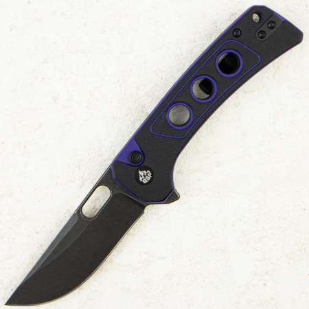 Нож QSP Unicorn, Black Stonewashed 14C28N, G10 Black/Purple, QS156-B2