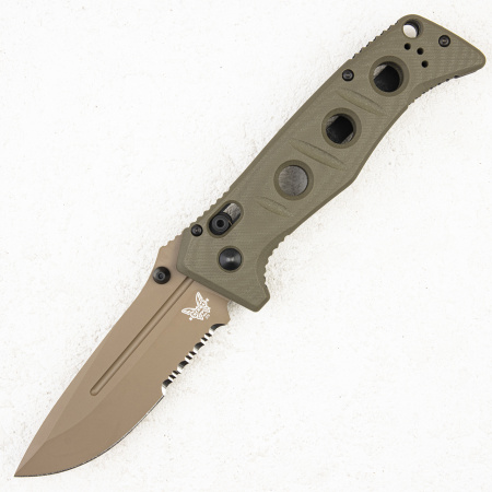 Нож Benchmade ADAMAS, CPM CruWear Serrated, G10 Olive, 275SFE-2