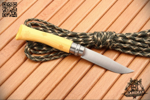 Нож Opinel №7 Nature, Нержавеющая сталь, Самшит, Гравировка снежинки - складной туристические ножи из стали