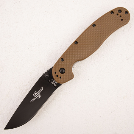 Нож Ontario Rat 1, AUS-8, Black, Coyote Brown Nylon, 8846CB - купить в интернет-магазине Blademan