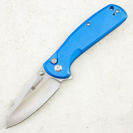 Нож SENCUT ArcBlast Flipper & Button Lock, 9Cr18MoV, Blue Aluminum Handle, S22043B-3