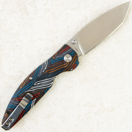 Нож QSP Turtle Punk, Stonewashed 14C28N, G10 Colorful, QS158-A1 Нож QSP Turtle Punk, Stonewashed 14C28N, G10 Colorful, QS158-A1