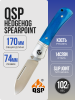 Нож QSP Hedgehog Spearpoint, Satin 14C28N, Bone Blue, QS142SP-D Нож QSP Hedgehog Spearpoint, Satin 14C28N, Bone Blue, QS142SP-D